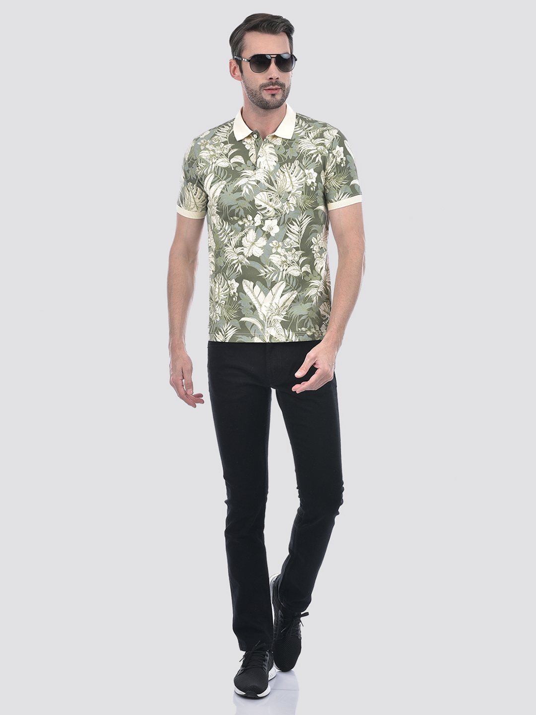 Numero Uno Men Tropical Print Multicolor T-Shirt